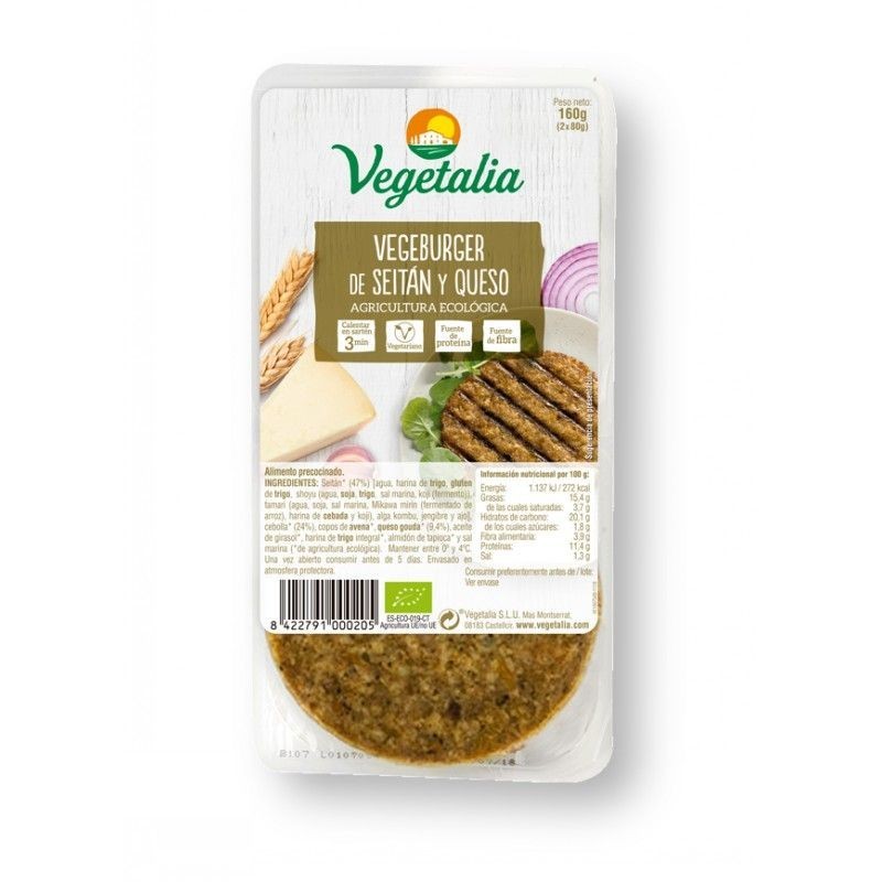 Vegeburger seitan queso VEGETALIA 160 gr