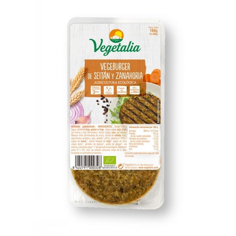 Vegeburger seitan zanahoria VEGETALIA 160 gr