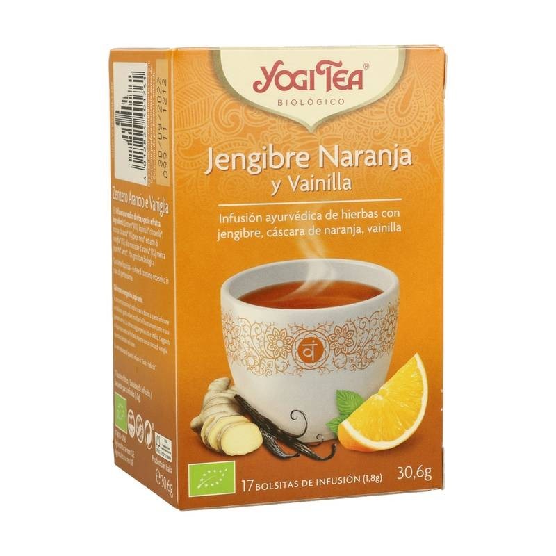 Yogi tea infusion jengibre naranja vainilla 17 bolsas BIO