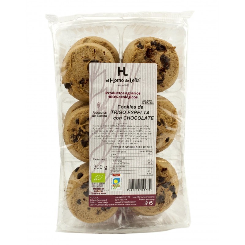 Cookies espelta choco ecologico s/p HORNO DE LEÑA 220 gr BIO