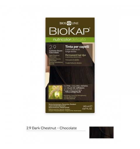 Tinte delicato castaño oscuro chocolate 2.90 BIOKAP 140 ml BIO