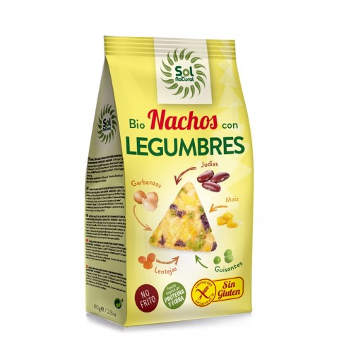 Nachos con legumbres sin gluten SOL NATURAL 80 gr BIO