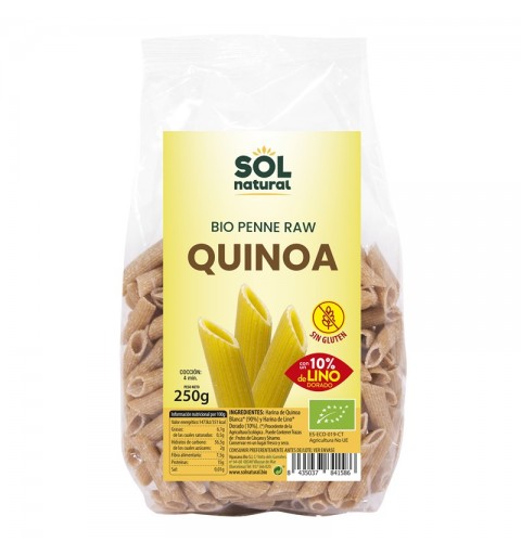 Macarron quinoa con lino sin gluten 250 gr SOL NATURAL BIO