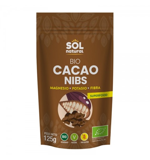 Cacao nibs crudo raw SOL NATURAL 125 gr BIO