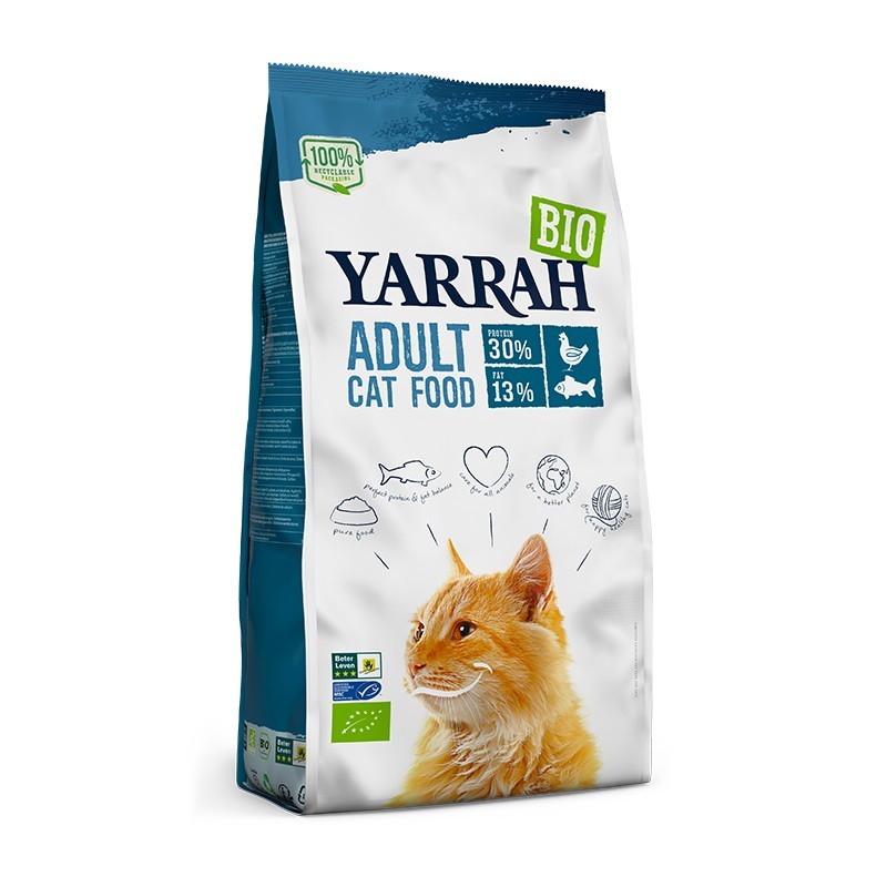 Pienso gatos pollo pescado YARRAH 2,4 kg