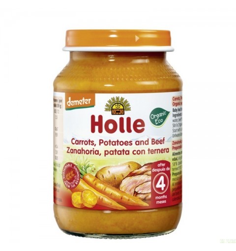 Potito zanahoria patata ternera HOLLE 190 gr DEMETER ECO