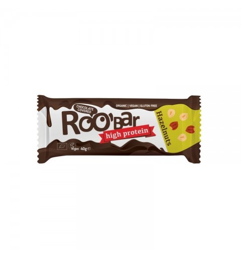 Barrita avellanas chocolate proteina sin gluten ROOBAR 40 gr