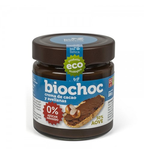 Crema cacao avellanas sin azucar BIOBETICA 200 gr BIO
